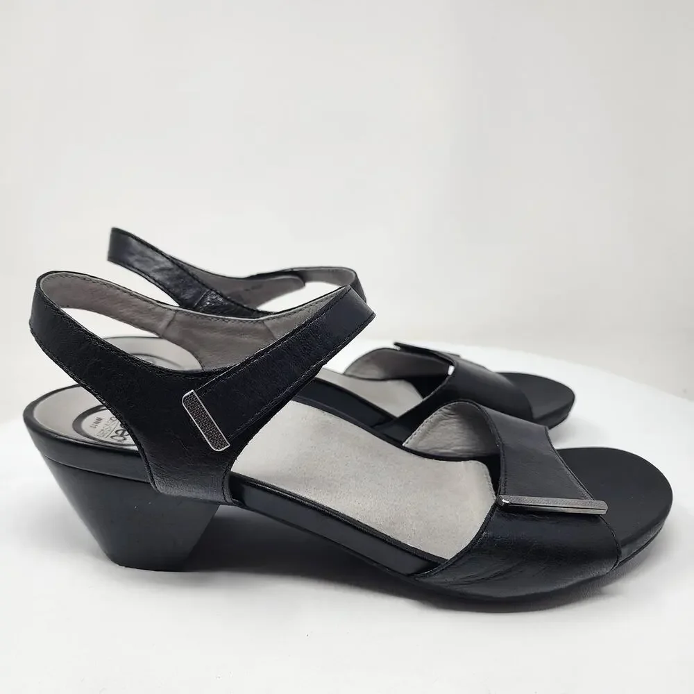 ABEO B.I.O. System Ruby Sandal 11 Narrow Black Leather Block Heel Comfort Shoes